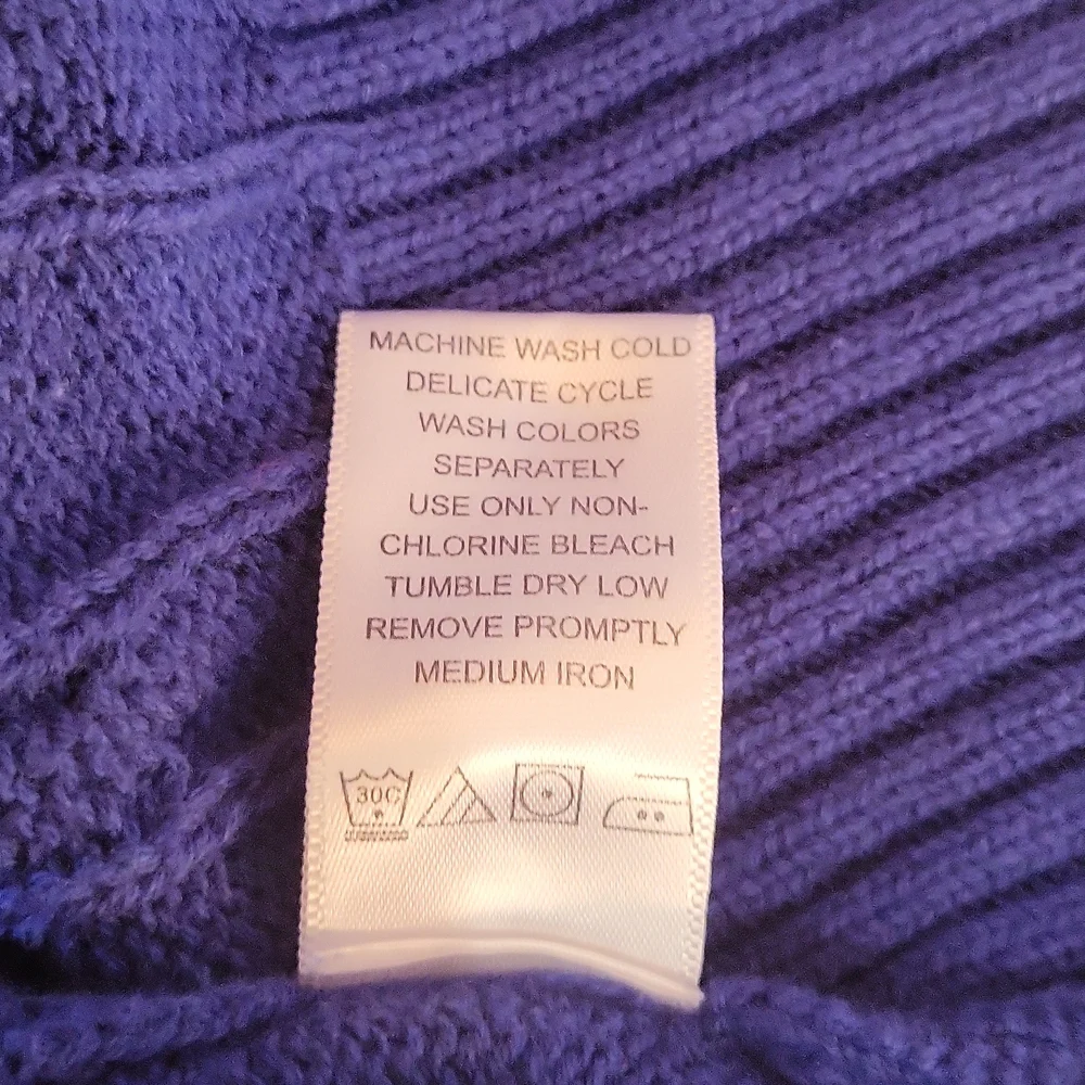 Pre-owned Blue Woman Within Long Sleeve V-Neck Sweater - Picture 11 of 11